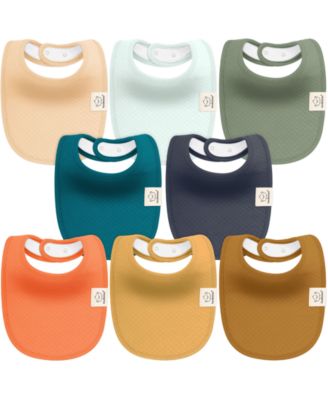 8pk Quin Baby Bibs for Drooling and Teething, Cotton Drool Bibs, Newborn Baby Boys, Baby Girls Bibs
