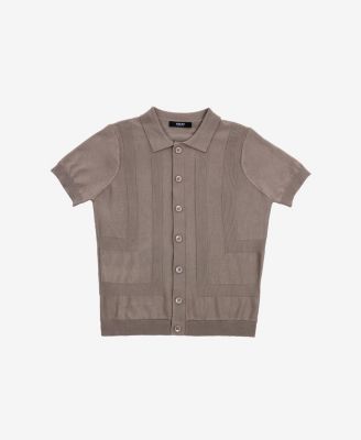 Boys 4-18 Button-Up Short Sleeve Sweater Shirt
