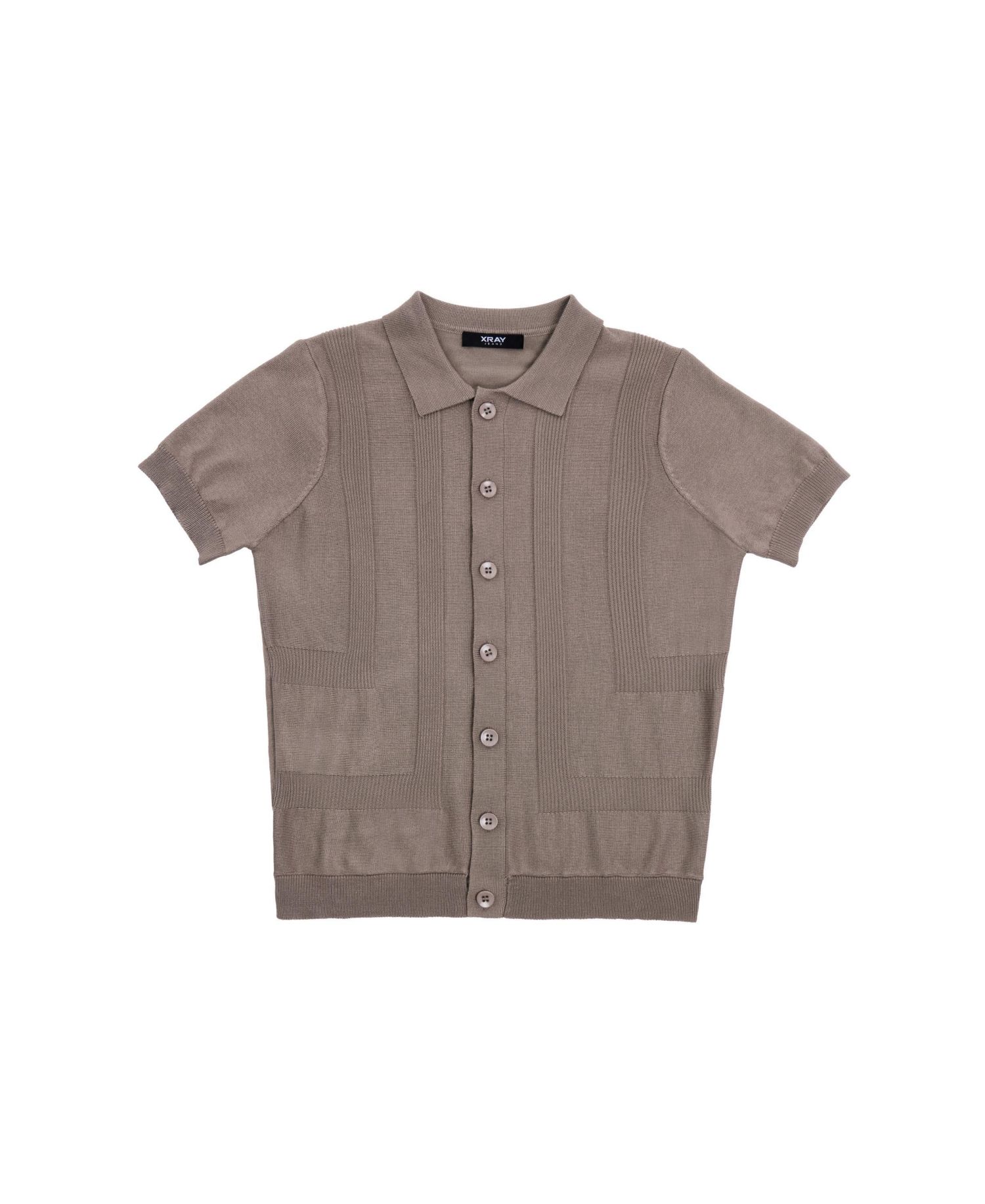 Boys Boy's Size 4-18 Button-Up Short Sleeve Sweater Shirt