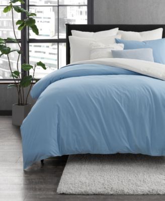 Reversible Vintage Washed Cotton 3-Pc. Duvet Cover Set, Full/Queen
