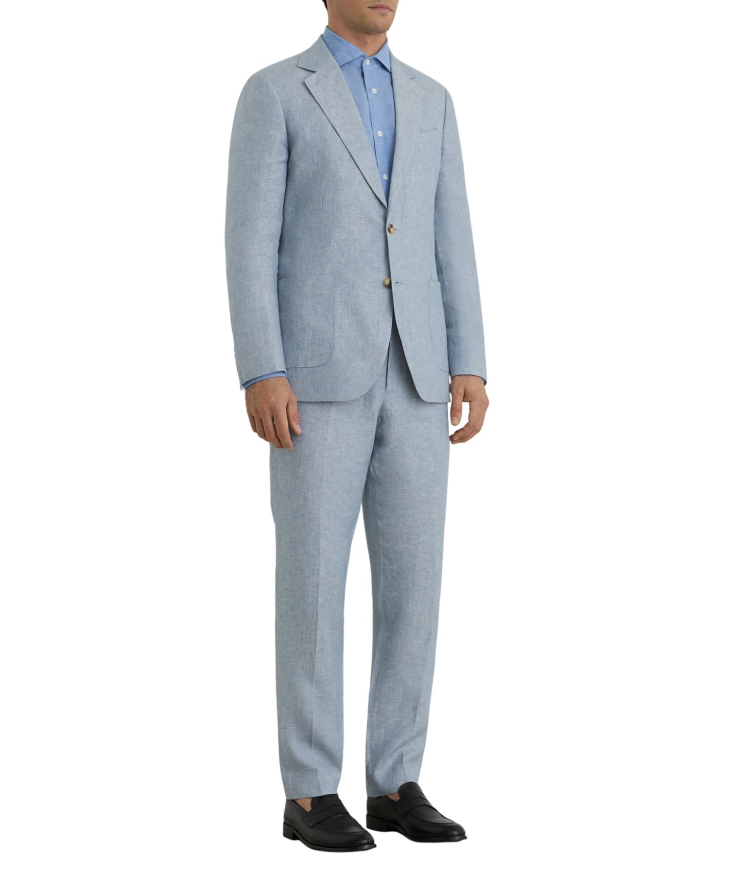 Men's Atlantic Tailored-Fit Linen-Twill Single-Breasted Blazer