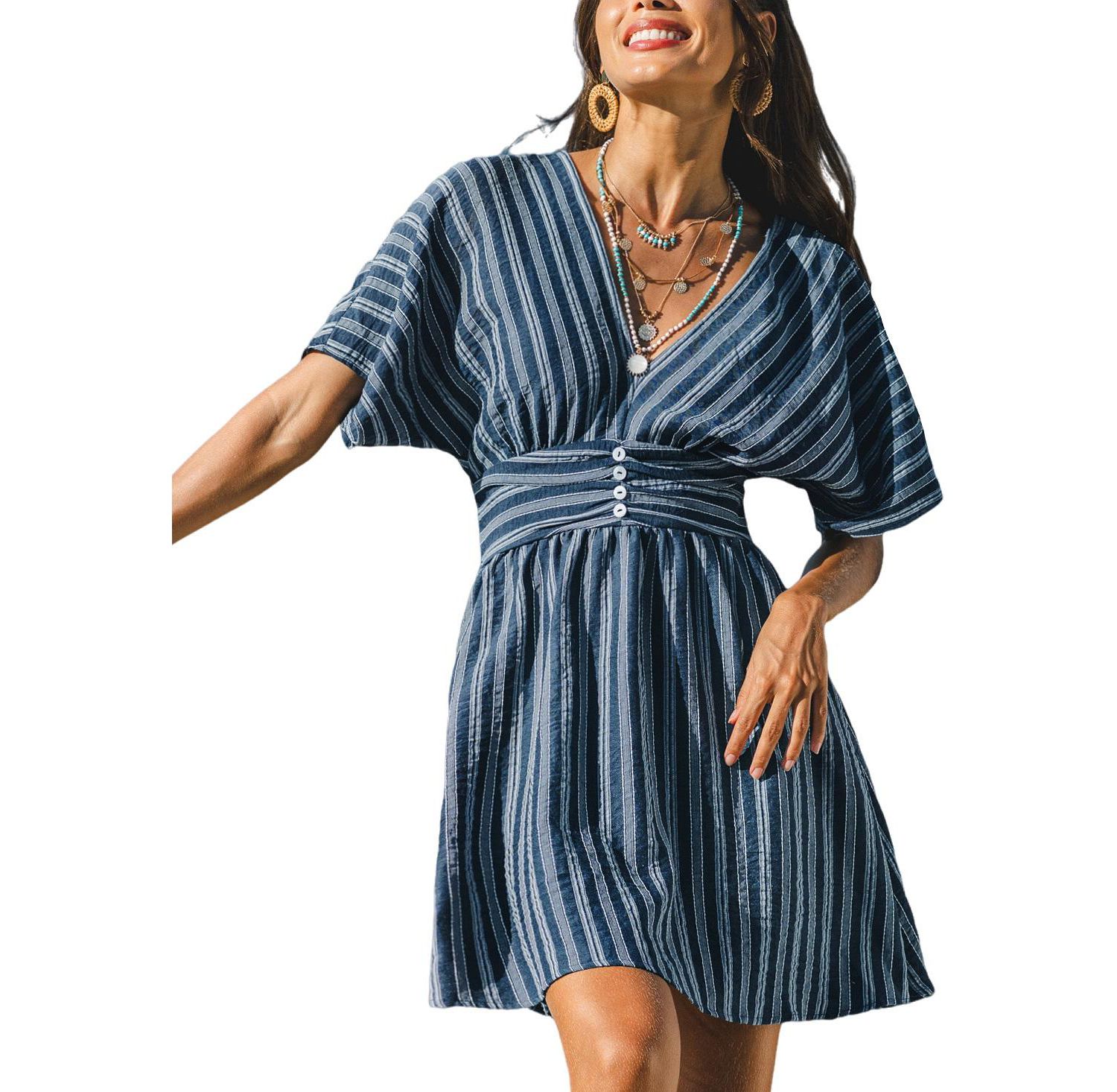 Women's Here for It Striped Mini Beach Dress