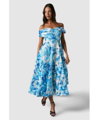 Women's Off-Shoulder Floral Statement Midi Dress