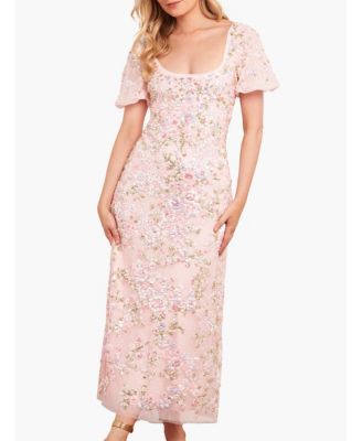 Women's Dream Garland Puff Sleeve Ankle Gown