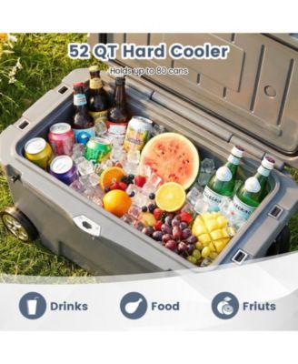 52-Quart Portable Hard Cooler with 6-Day Ice Retention, Heavy-Duty Wheels and Extended Handle