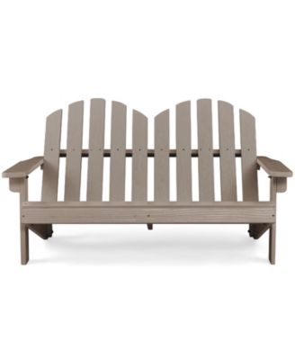 Two Person Fir Wood Adirondack Chair with High Backrest