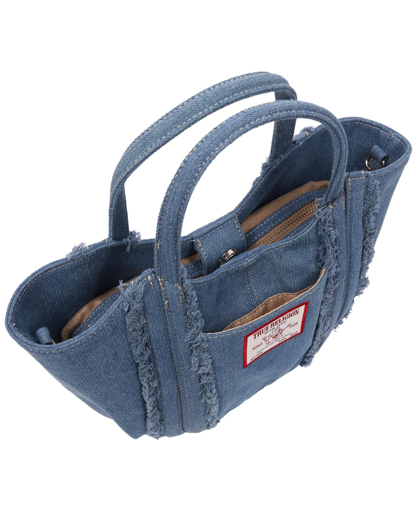 Женская сумка True Religion Atlas Frayed Medium – Denim Carryall with Removable Crossbody Strap, цвет: Тёмный джинсовый — фото 5