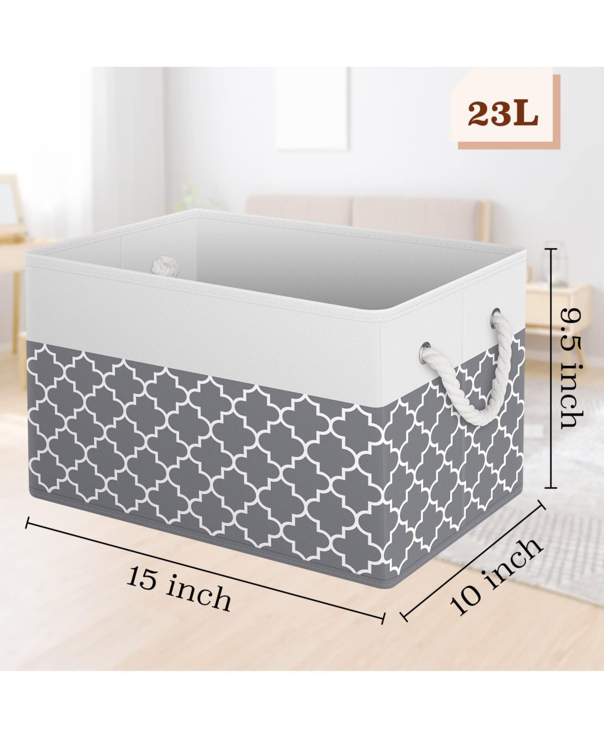 Gnuadz Foldable Storage Baskets Rope Handles Organizer Gift Basket