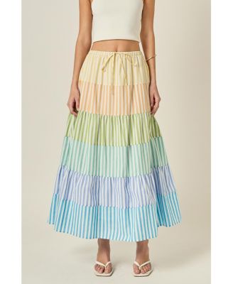 Women's Colorblock Elastic Skirt