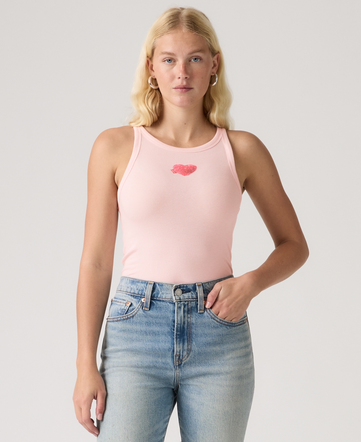 Levi's Women's Graphic Hayes Racer Sleeveless Tank Top In Pink