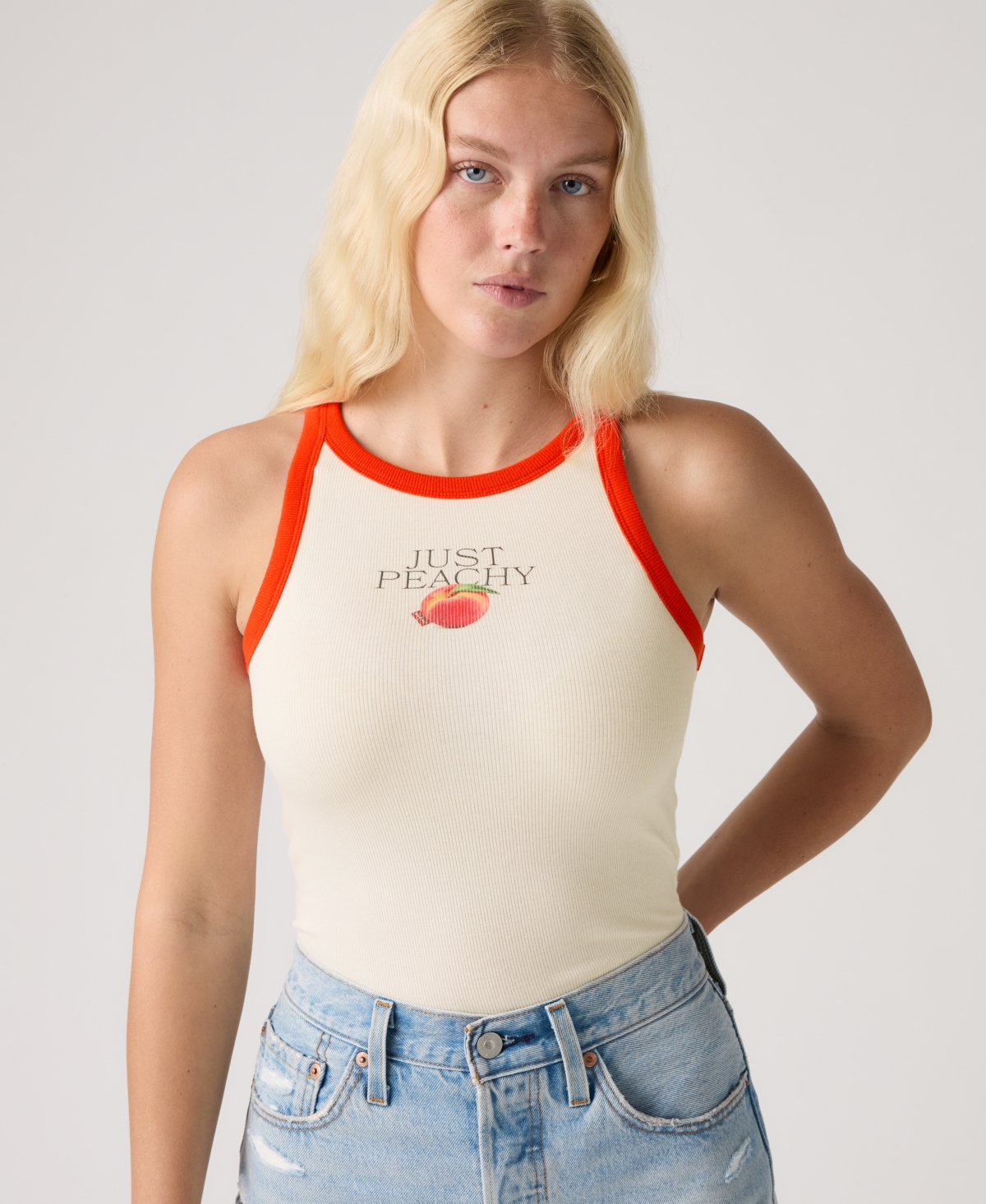 Levi's Women's Graphic Hayes Racer Sleeveless Tank Top In Neutral