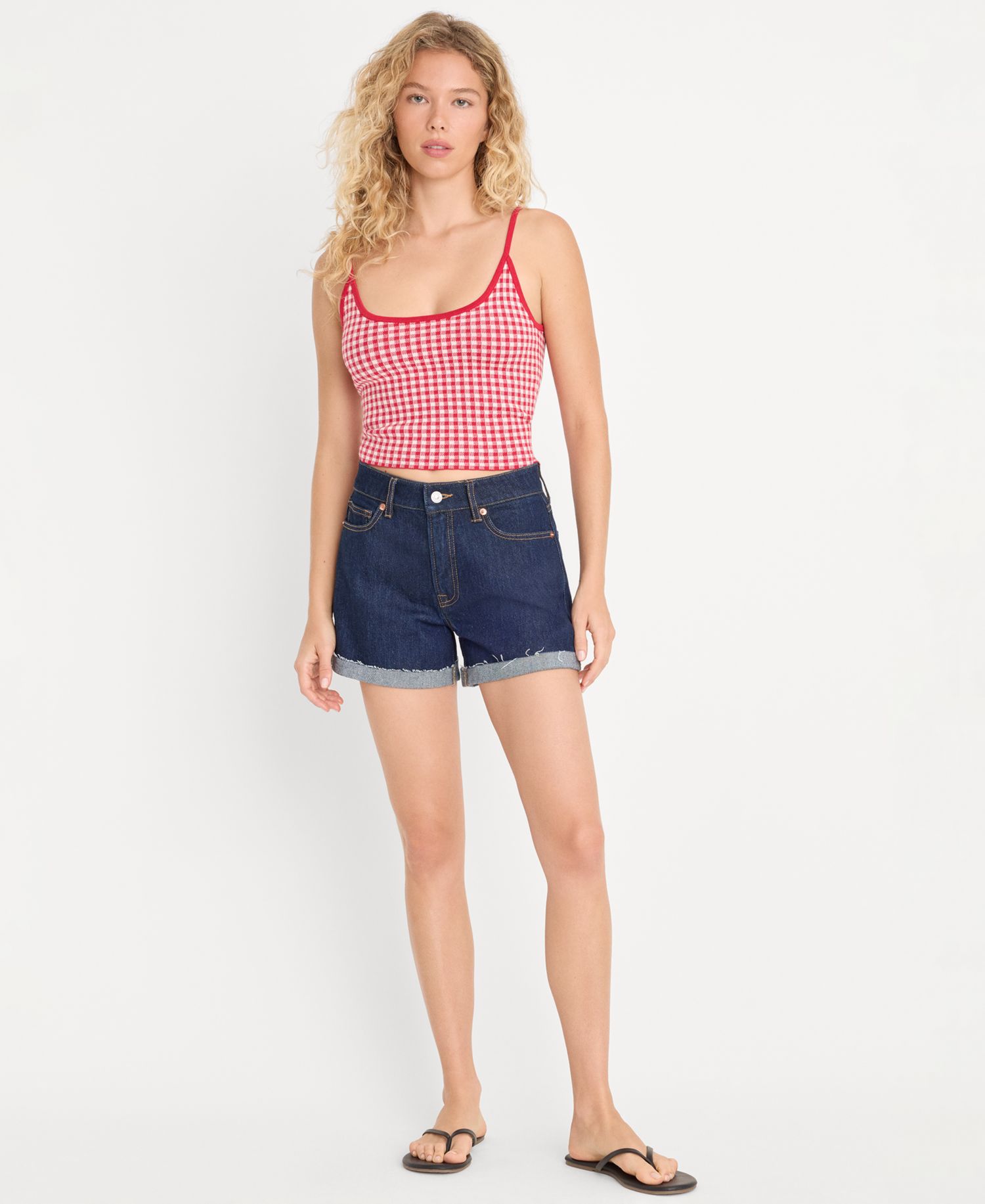 Women's Gingham Camisole Sweater
