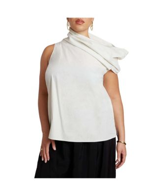 Women's Draped Neck Sleeveless Top