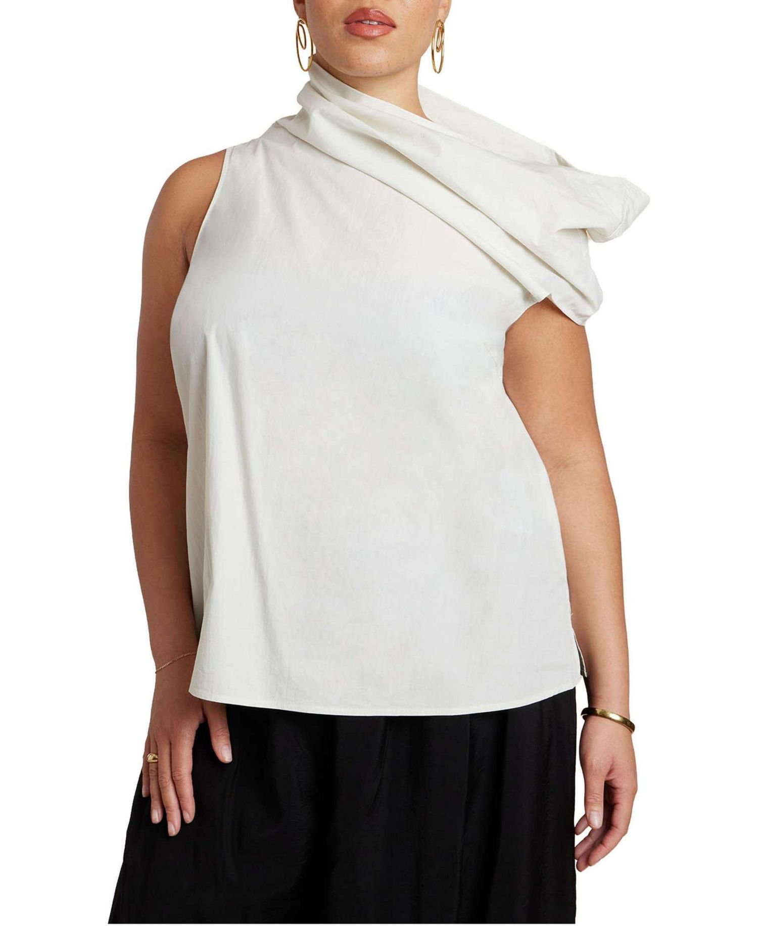 Women's Draped Neck Sleeveless Top