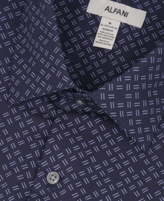 Men's Slim-Fit Geometric Print Dress Shirt