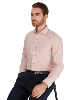 Men's Geometric Pattern Spread-Collar Dress Shirt