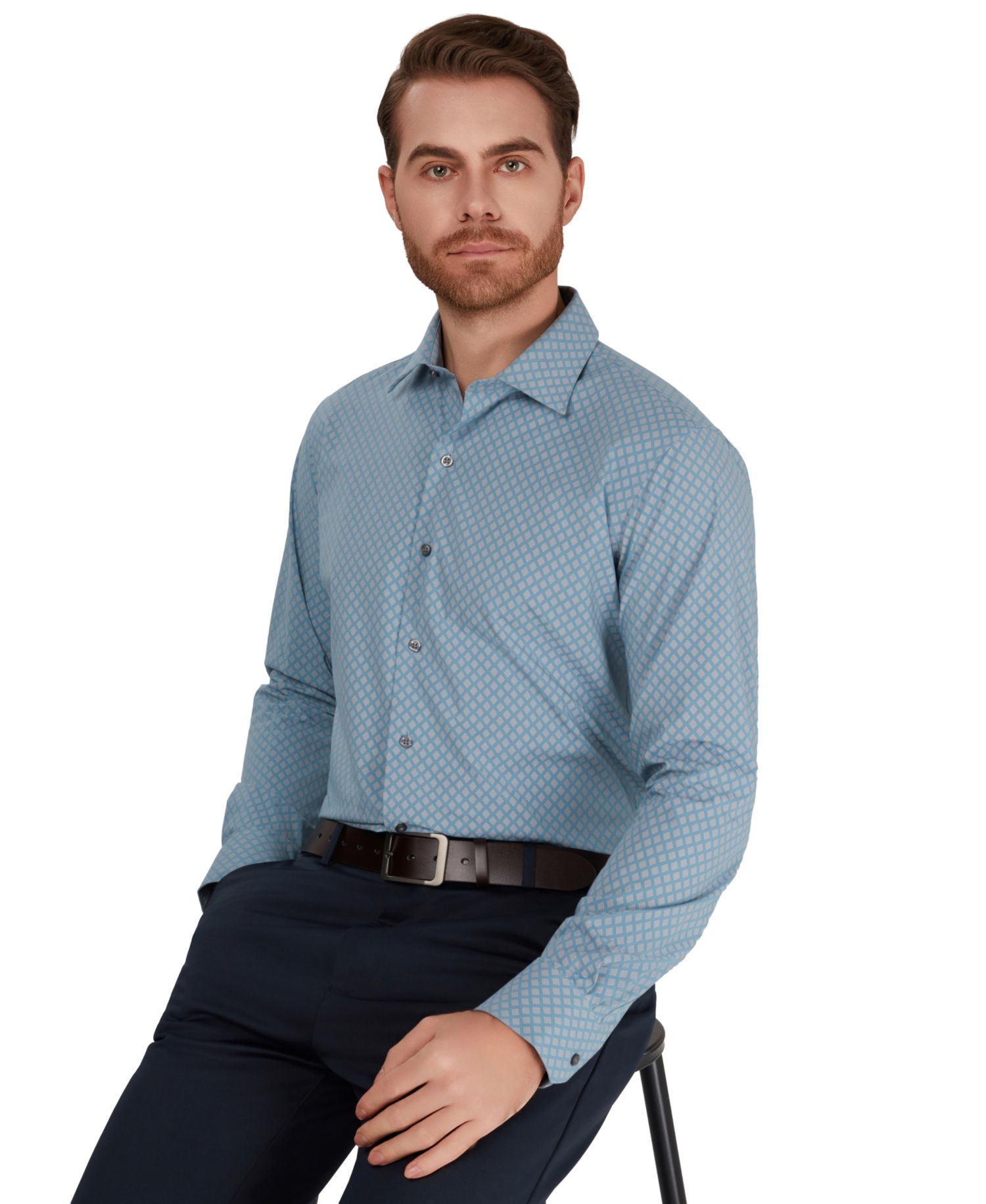 Men's Diamond Spot Slim-Fit Shirt
