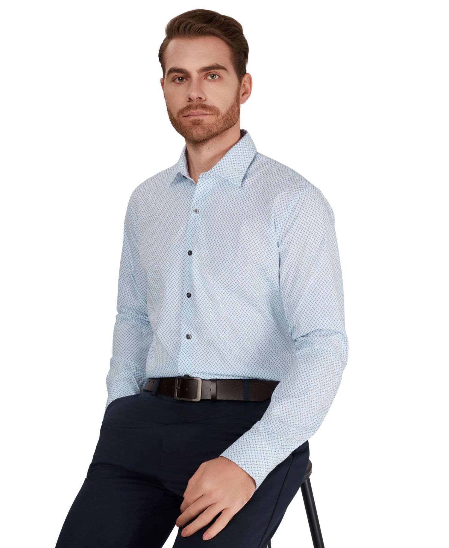 Men's Collared Slim-Fit Shirt