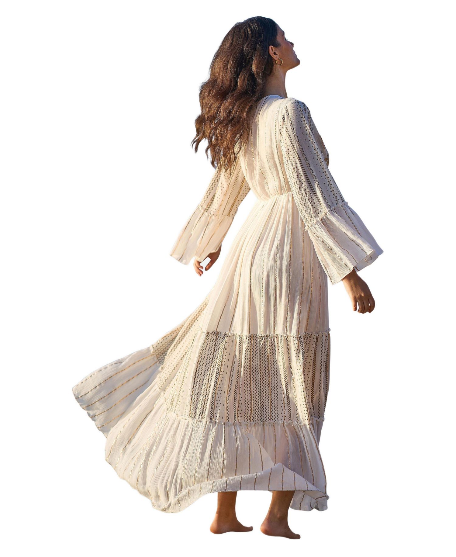 Women's Metallic Embellished Maxi Dress