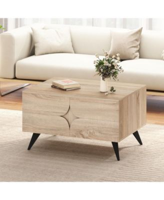Farmhouse Accent Modern Coffee Table with Storage for Living Room Bedroom