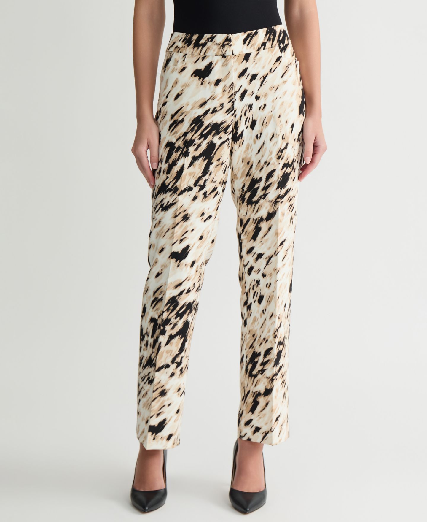 Женские брюки Kasper Animal-Print Straight-Leg, цвет: Разноцветный — фото 5