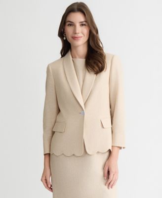 Women's Shawl-Lapel Scalloped Blazer