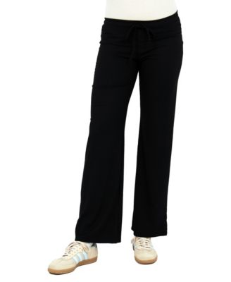 Women's Ribbed Knit Wide-Leg Lounge Pants