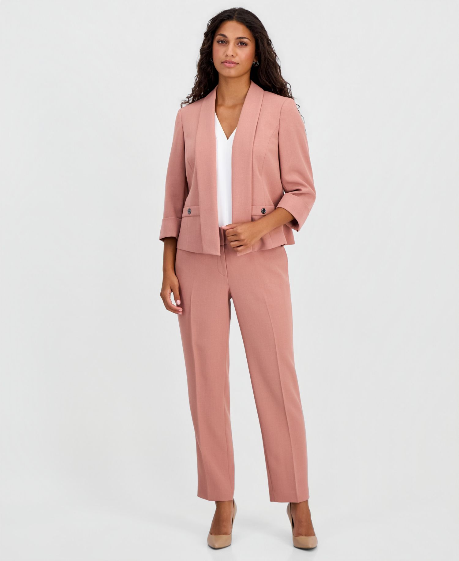 Petite Shawl Collar Open-Front Blazer