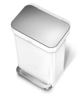 45 Liter Rectangular Liner Rim Steel Kitchen Trash Can with Liner Pocket