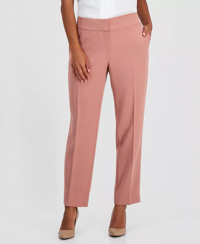 Petite Mid Rise Straight-Leg Pants
