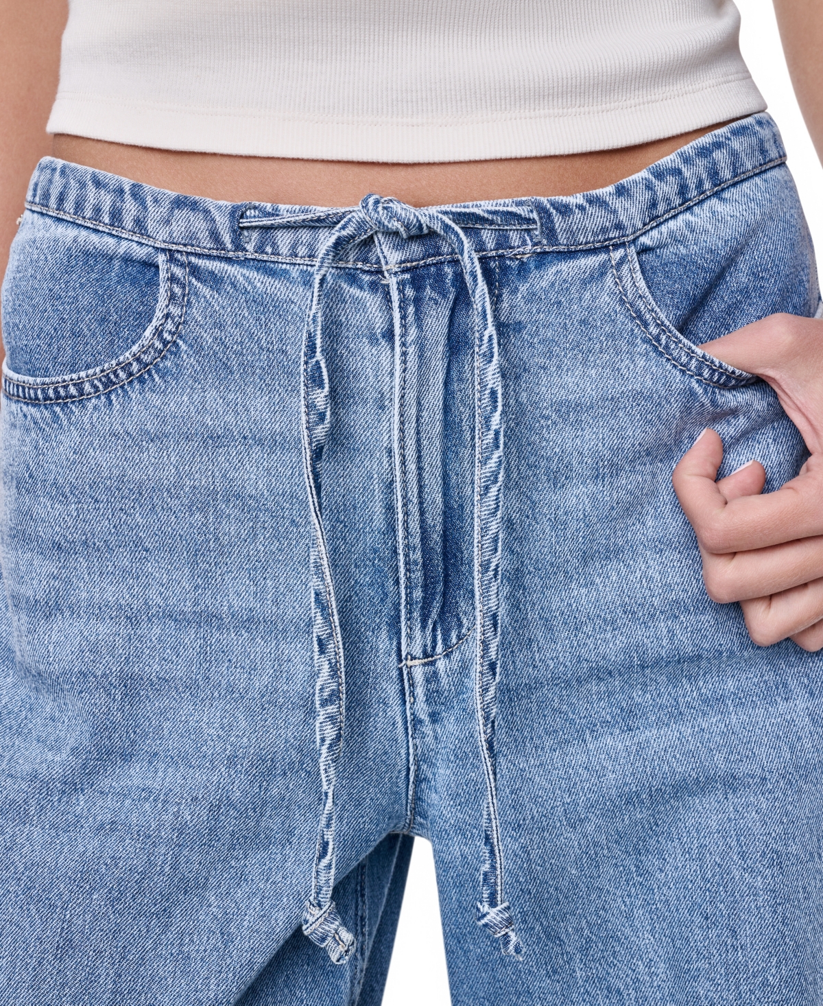 Dkny Jeans Women's Mid-Rise Flowy Relaxed Straight