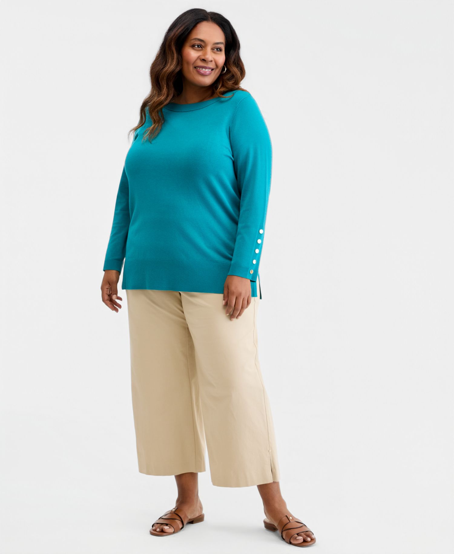 Petite Boat Neck Long-Sleeve Sweater