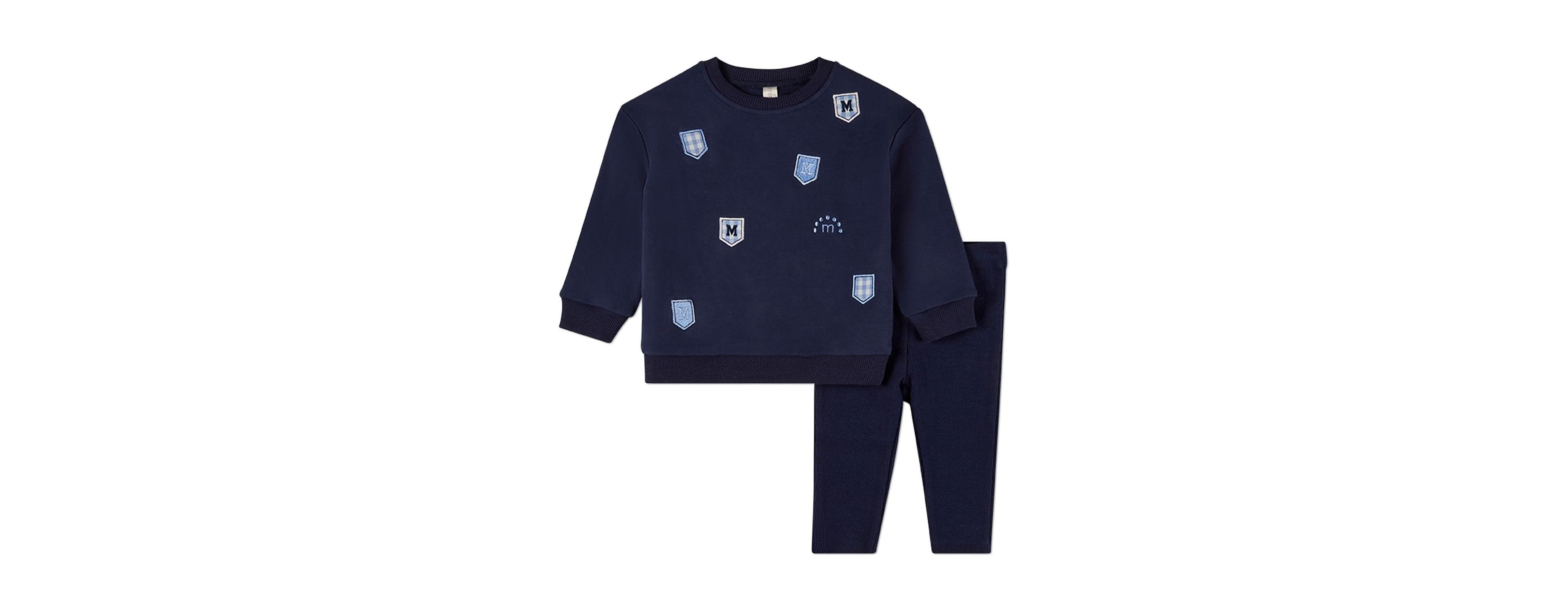 MeMoi Toddler Boys Multi Patch Sweatshirt 2 Piece Set