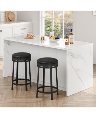 Swivel Bar Stools Set of 4,  Counter Height Kitchen Bar Chairs
