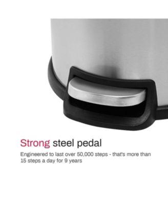 5 Liter / 1.3 Gallon Stainless Steel Step Trash Can with Soft Close Lid for Bathroom, Office, Kitchen, Bedroom