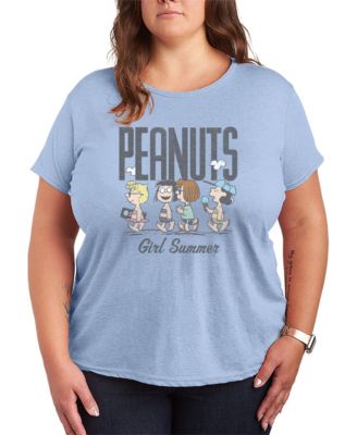 Plus Size Peanuts Girl Summer Sally Marcie Lucy Pattie Short-Sleeve Graphic T-Shirt