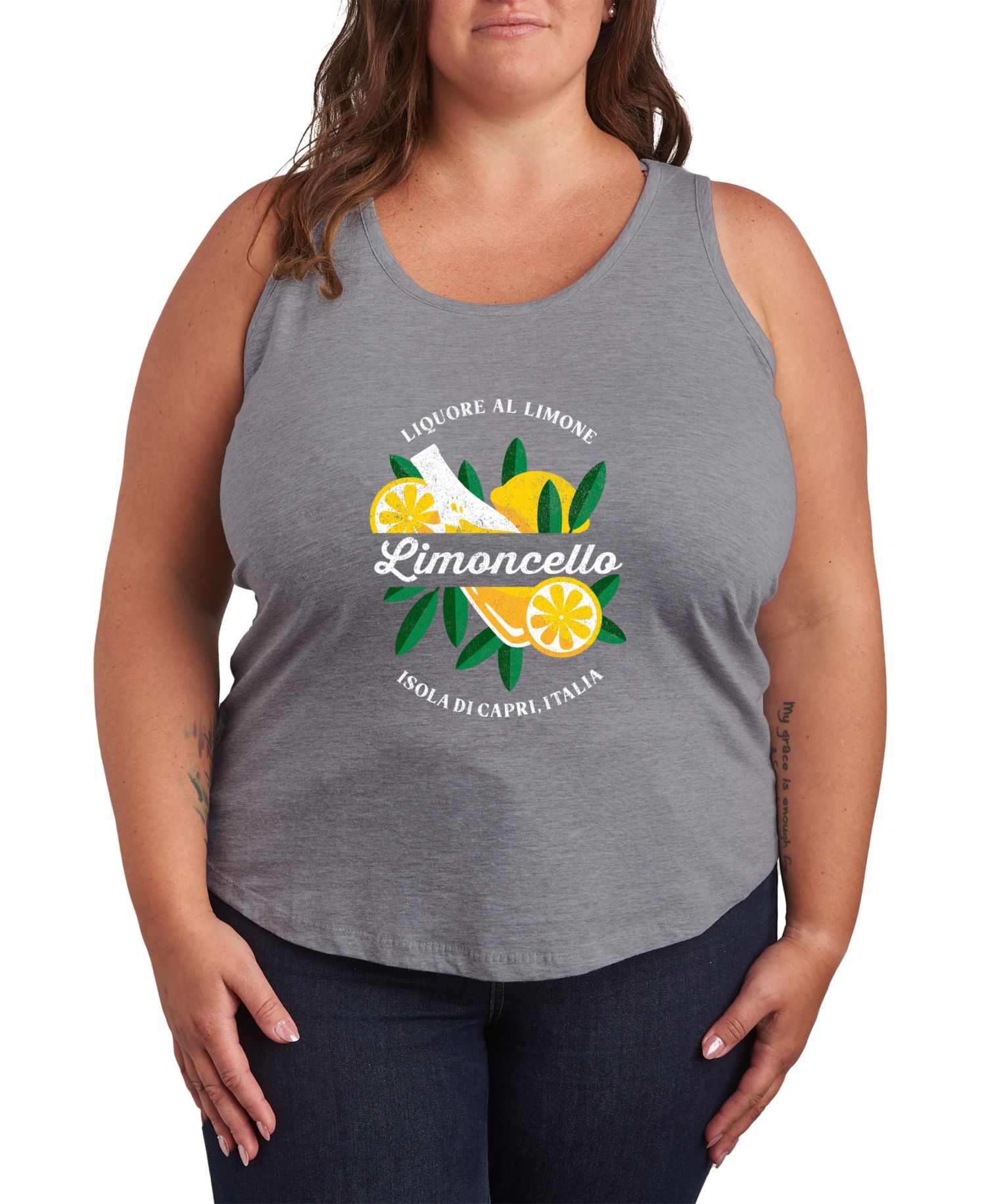 Plus Size Instant Message Limoncello Racerback Graphic Tank Top