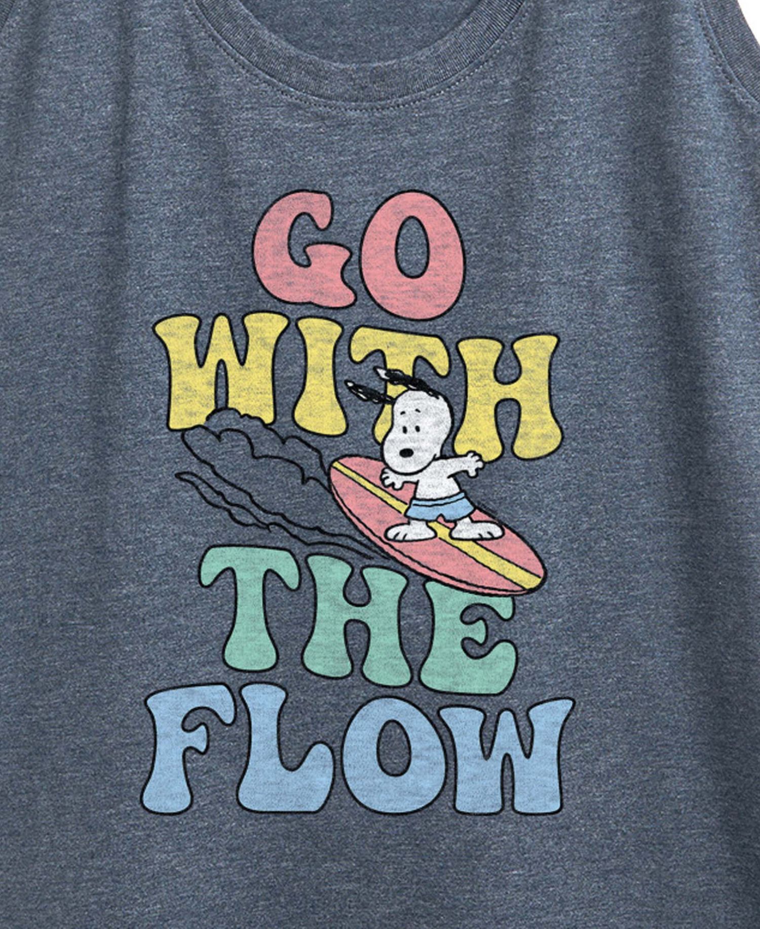 Plus Size Peanuts Go with the Flow Racerback Graphic Tank Top