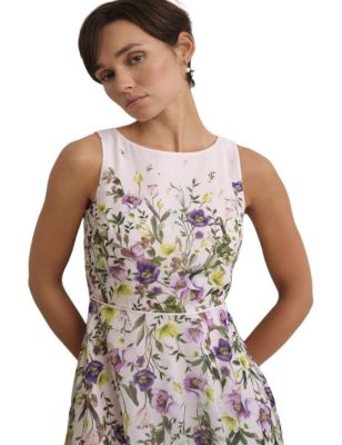 elegant maxi dress with sleeves A Line Floral Tulle V-Neck Short Sleeve Formal Evening Dress