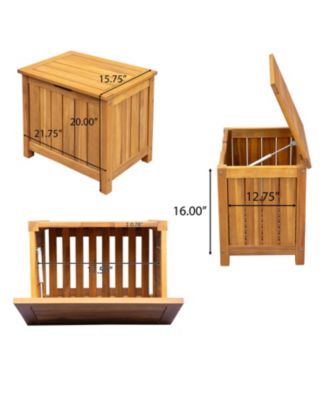 Outdoor Acacia Wood Storage Portside 30Gallons Wood Deck Box