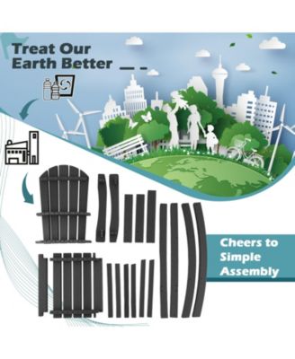 2PCS HDPE Bar Height Stool Tall Chair Armrest Footrest All Weather Outdoor Patio