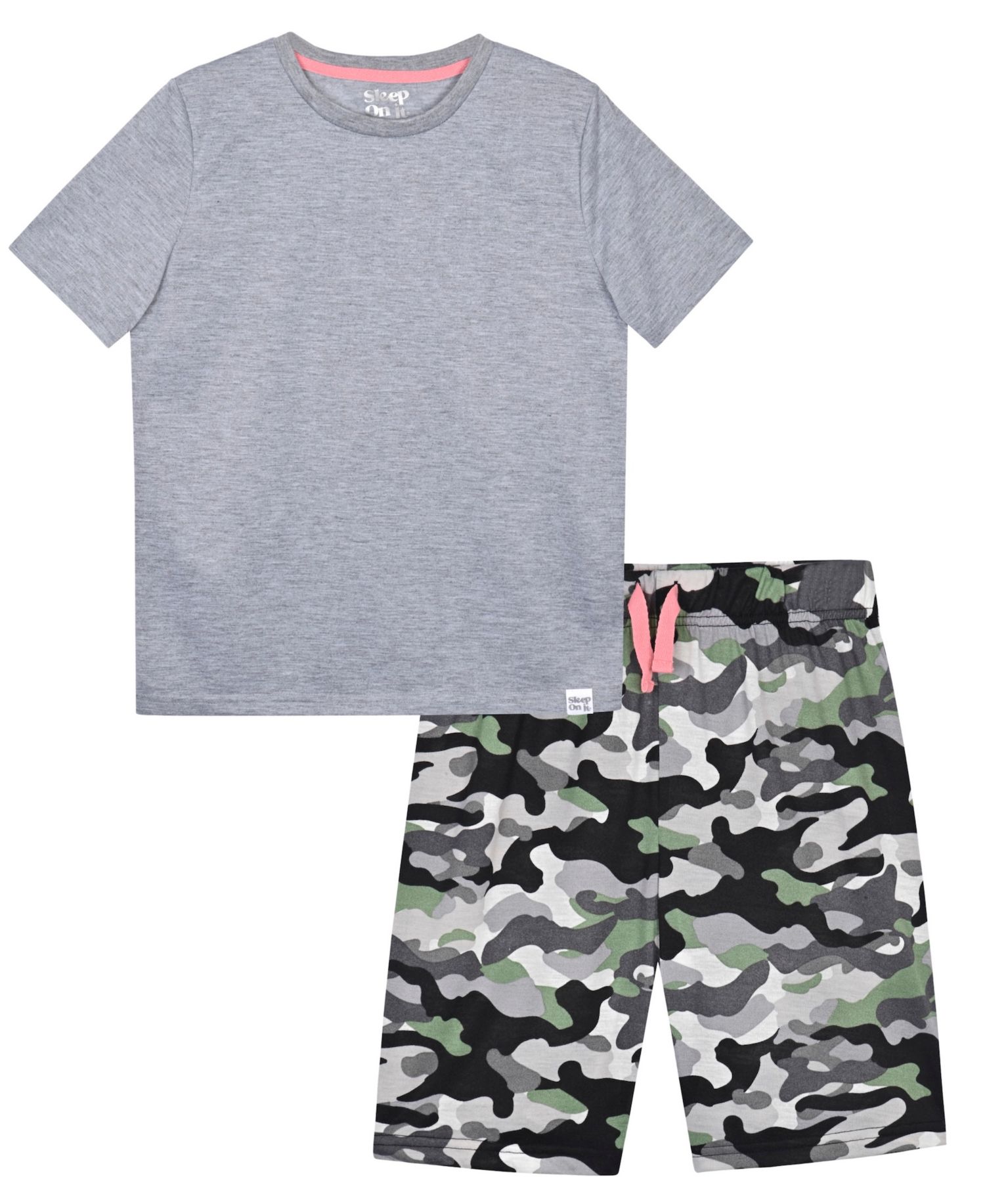 Boys' 6-12 Solid T-Shirt and Camo Shorts, 2-Piece Set