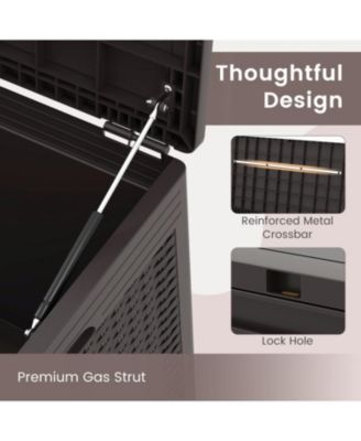 100 Gallon Resin Deck Box Outdoor Waterproof Storage Bench