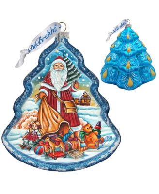Nordic Santa Tree Glass Ornament