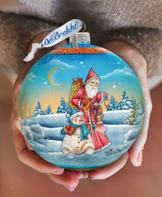 Limited Edition Oversized Winter Village Christmas Ball Glass Ornament