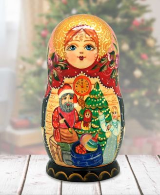 Night Before Christmas 5 Piece Russian Matryoshka Nested Doll