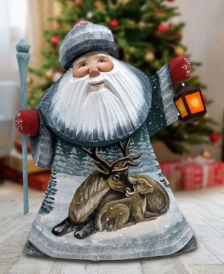 Woodcarved and Hand Painted Santa Moose Father Frost Santa Figurine