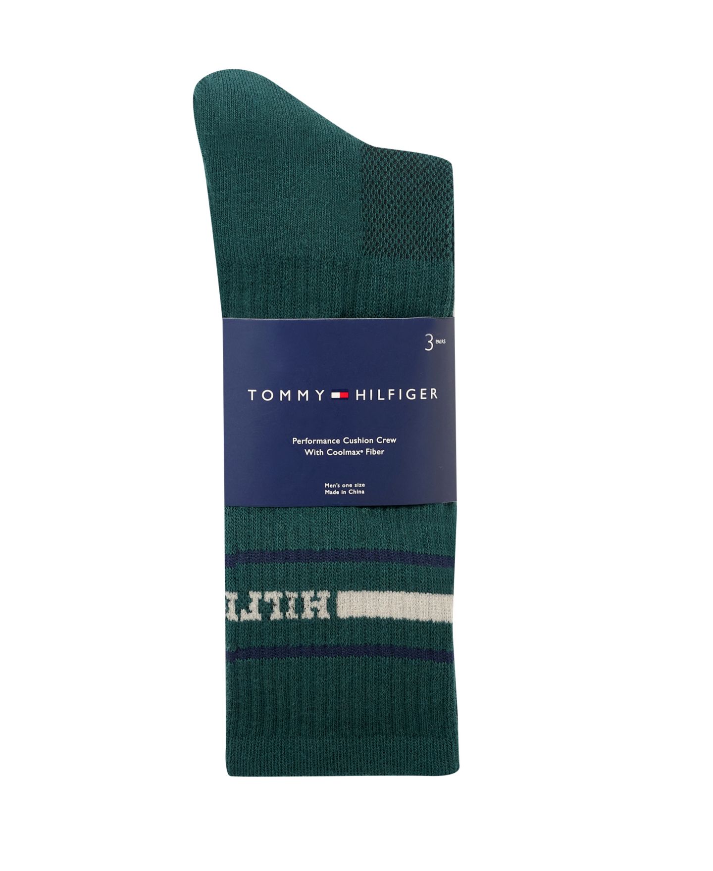 Носки для мужчин, средней высоты, 3 шт. — Tommy Hilfiger, цвет: Зелёный — фото 3