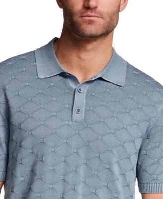 Men's Short-Sleeve Diamond Polo Sweater