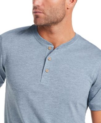 Men's Short-Sleeve Melange Henley Shirt